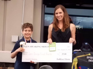 Academy for Public Speaking Graduate Wins a Donation for the San Diego Food Bank