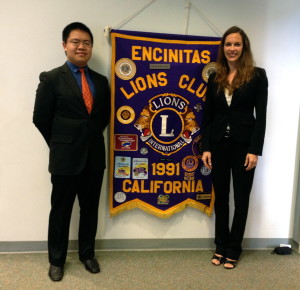 Academy for Public Speaking graduate Hanrui Zhang won 1st place in the Encinitas Lions Club Speech Contest .